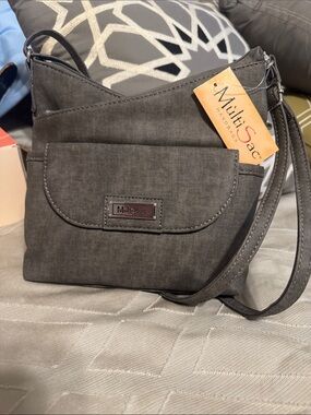 MultiSac Women's Gray Crossbody Shoulder Bag